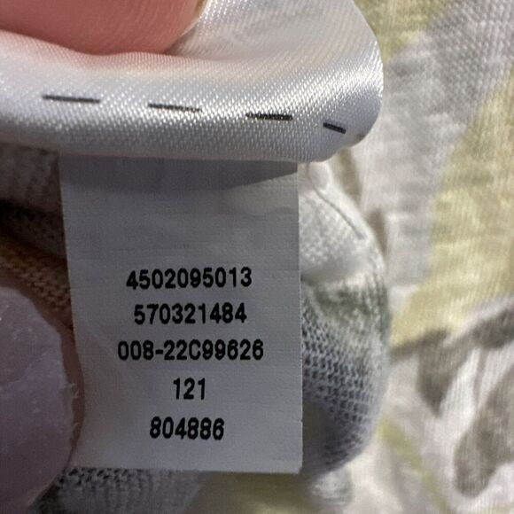 Chico's 100% Linen Floral V-Neck 3/4 Sleeve Shirt Size 3 (XL) Tropical Vacation - Picture 9 of 9